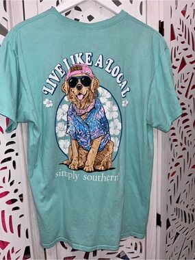 Simply Southern Mint Green 'Live Like A Local' Dog Graphic Tee